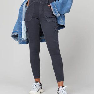 Stretch Twill Ankle Cargo Pant Washed Black PETITE 1X